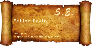 Seiler Ervin névjegykártya