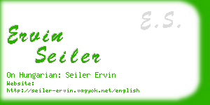 ervin seiler business card